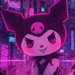black and white kuromi wallpaper