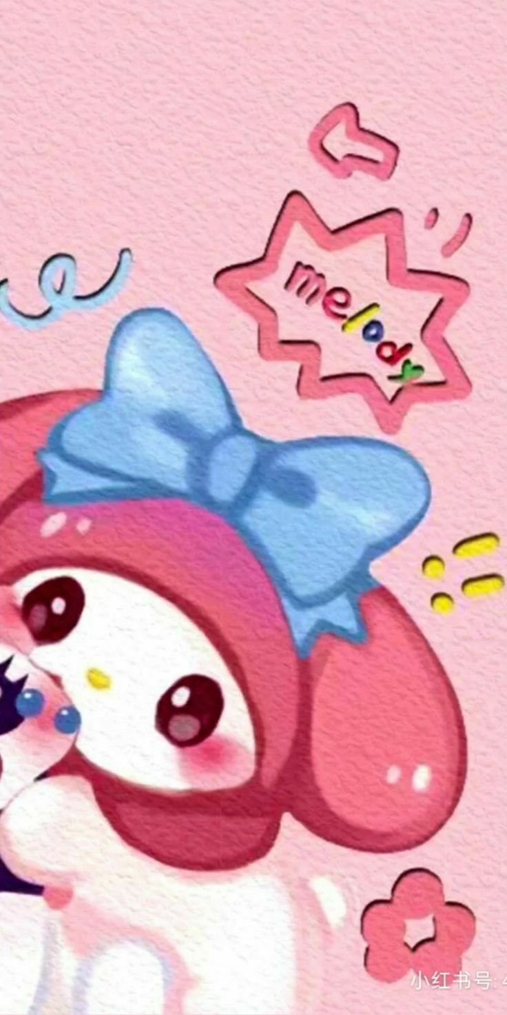my melody wallpaper black background