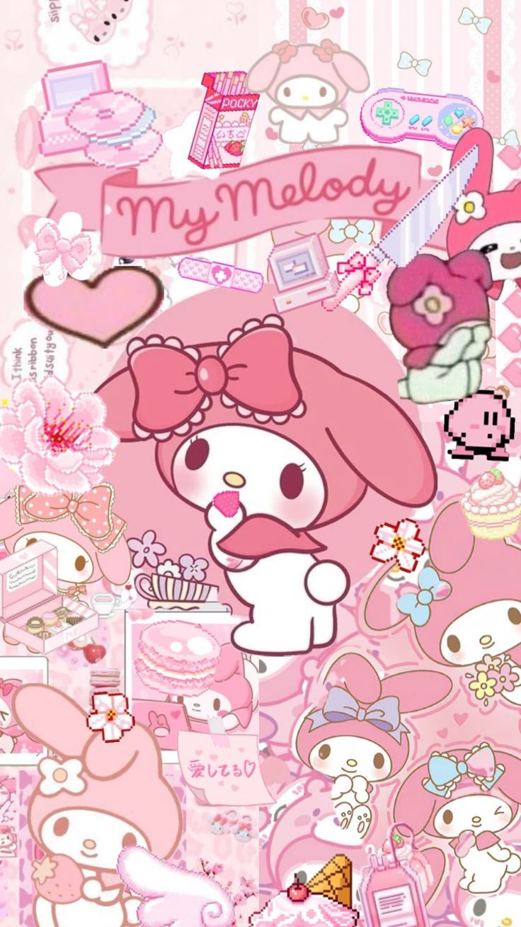 my melody wallpaper black